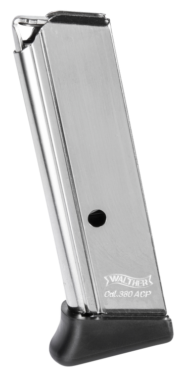 Walther Arms PPK/S 380 ACP 7rd Nickel Steel Magazine w/ Finger Rest