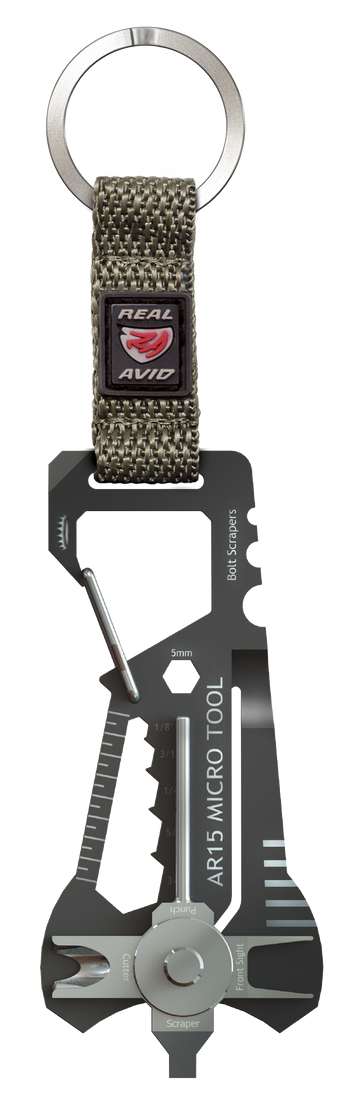 Real Avid AR15 Micro Tool Stainless Steel 18-in-1 Gun Tool - Black / Gray