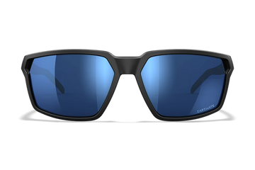 Wiley X Sierra M/L Blue Mirror CAPTIVATE Polarized Lens Matte Black Frame