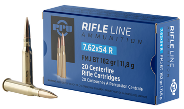 PPU PP76254F Metric Rifle 7.62x54mmR 182gr Full Metal Jacket Boat Tail 20rds - Box or Case