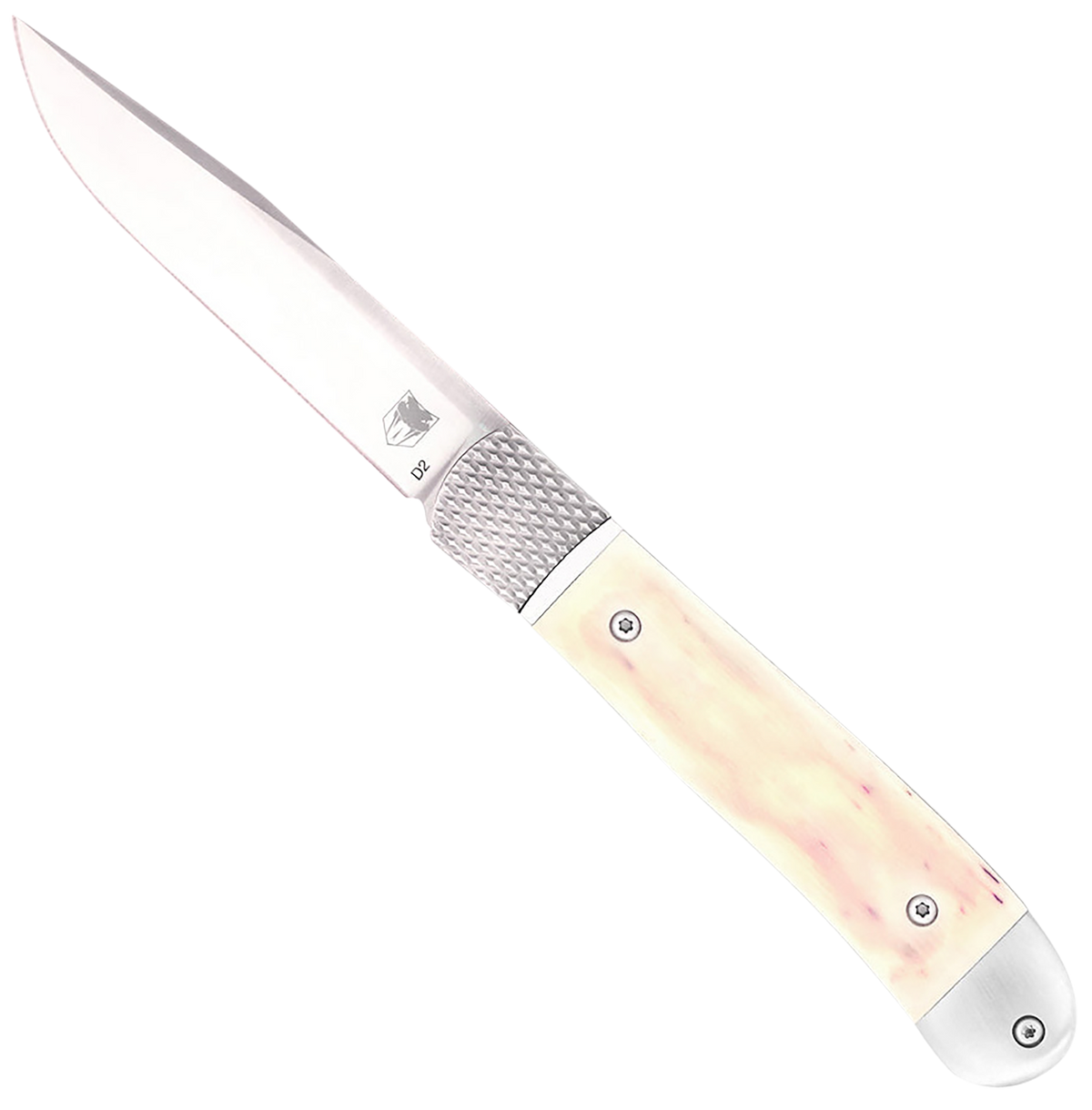 CobraTec Knives Trapper Hidden Release 3.12" OTF Drop Point Plain D2 Steel White Bone Handle
