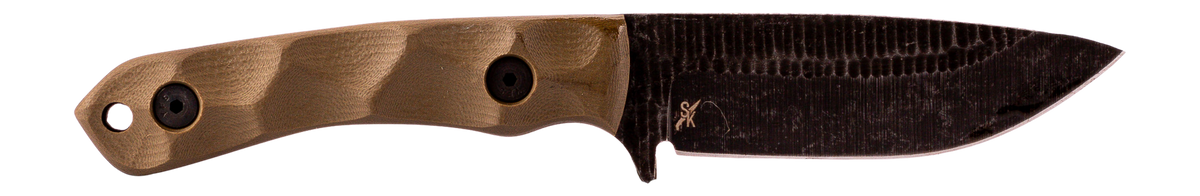 Stroup Knives GP2 3.5" Fixed Blade 1095 High Carbon Drop Point Acid Etched - OD Green G10