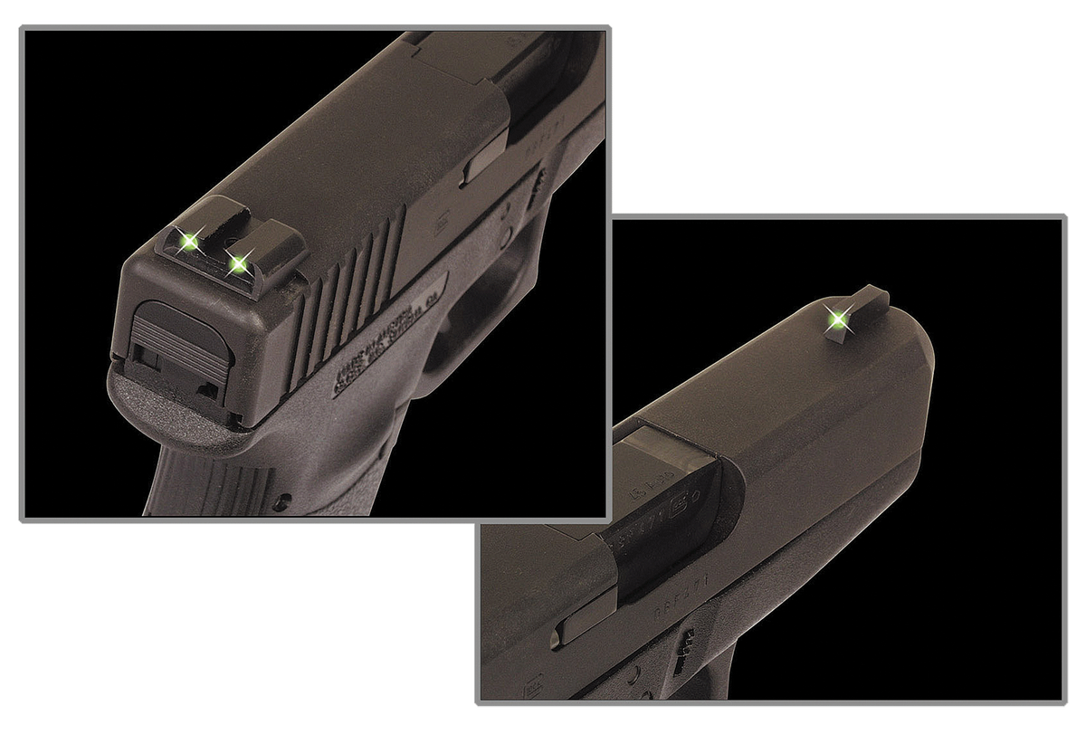 TruGlo Tritium S&W M&P Shield Green Tritium Night Sight Set - Black Nitride