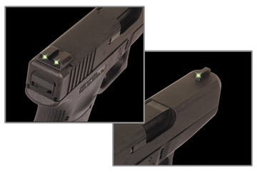 TruGlo Tritium S&W M&P Shield Green Tritium Night Sight Set - Black Nitride