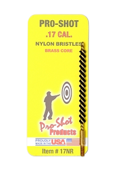 Pro-Shot 17NR Bore Brush .17/.177 Cal Rifle #5-40 Thread Nylon Bristles Brass Core