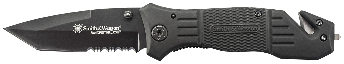 Smith & Wesson Knives Extreme Ops 3.30" Tanto Part Serrated Folding Knife