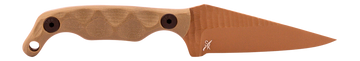 Stroup Knives Mini OD 3" Fixed Blade Plain Edge 1095 Carbon Steel FDE Cerakote - OD Green G10 Handle