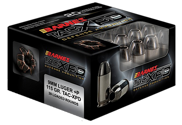 Barnes Bullets TAC-XPD 9mm Luger +P 115gr TAC-XP 20 Rd - Box or Case