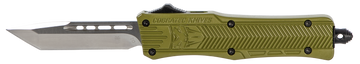 CobraTec Knives CTK-1 Small 2.75" OTF Tanto Plain D2 Steel OD Green Aluminum Handle