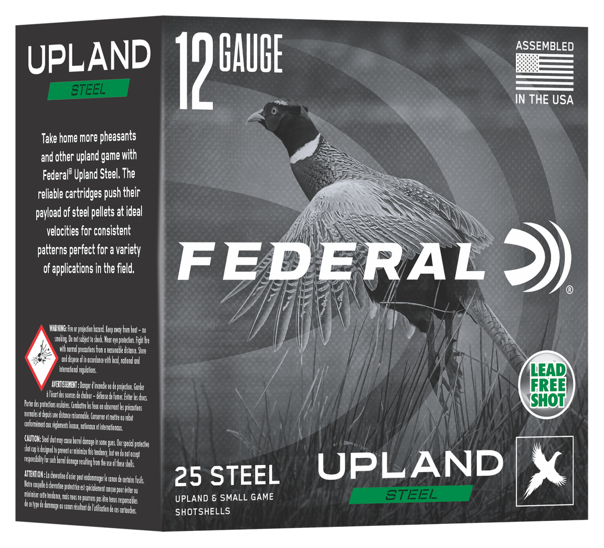 Federal Upland Steel 12 Gauge 2.75" 1-1/8 oz #4 Shot 25 Rounds - Box or Case