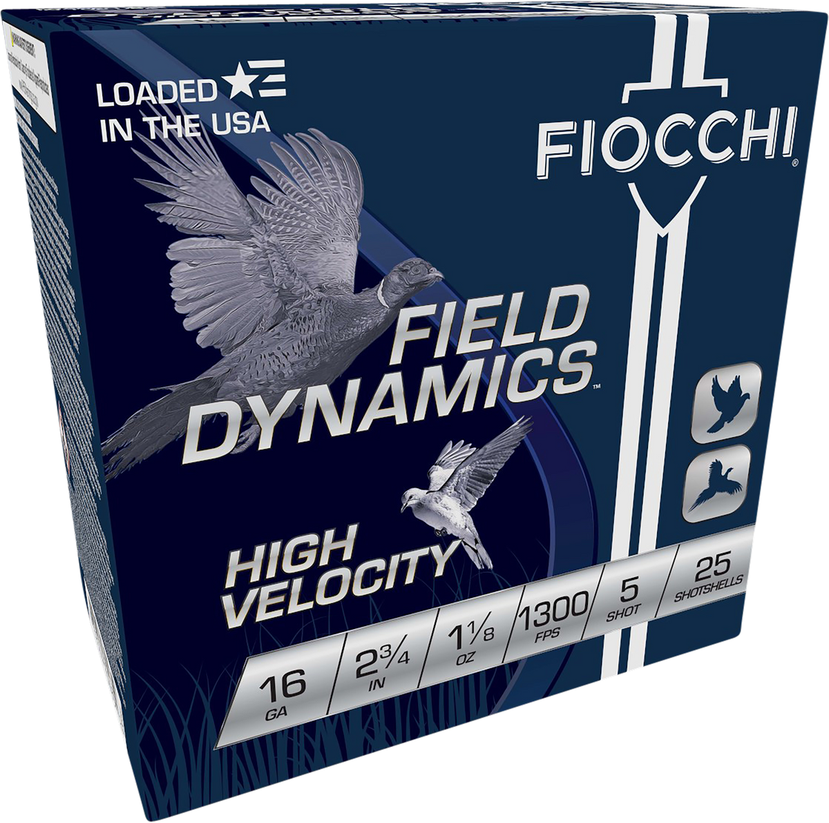 Fiocchi Field Dynamics High Velocity 16 Gauge 2.75" 1 1/8 oz 5 Shot 25 Bx/10 Cs - Box or Case