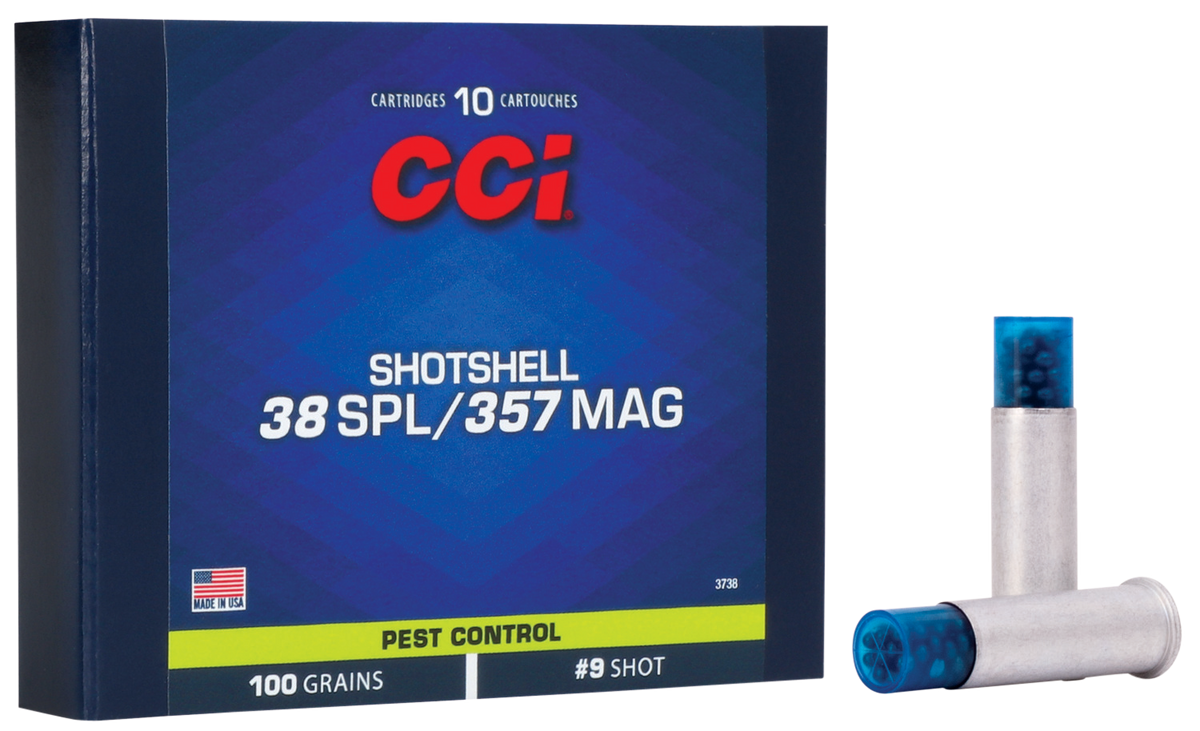 CCI 3738 Pest Control 38 Special/357 Magnum 100gr Shotshell #9 Shot - Box or Case