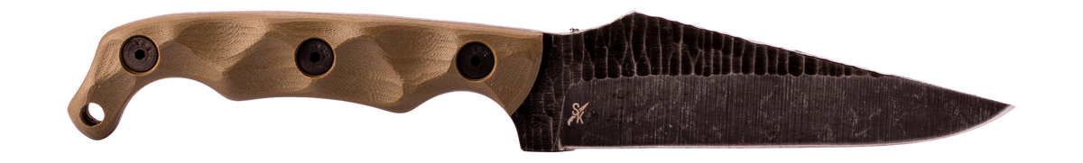 Stroup Knives TU2 4" Fixed Blade Plain Edge 1095 High Carbon Steel Acid Etched - OD Green G10 Handle