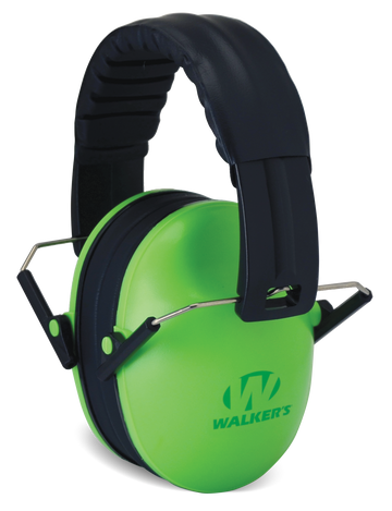 Walkers Game Ear Baby & Kids Folding Muff 23 dB Over the Head Lime Green/Black Polymer