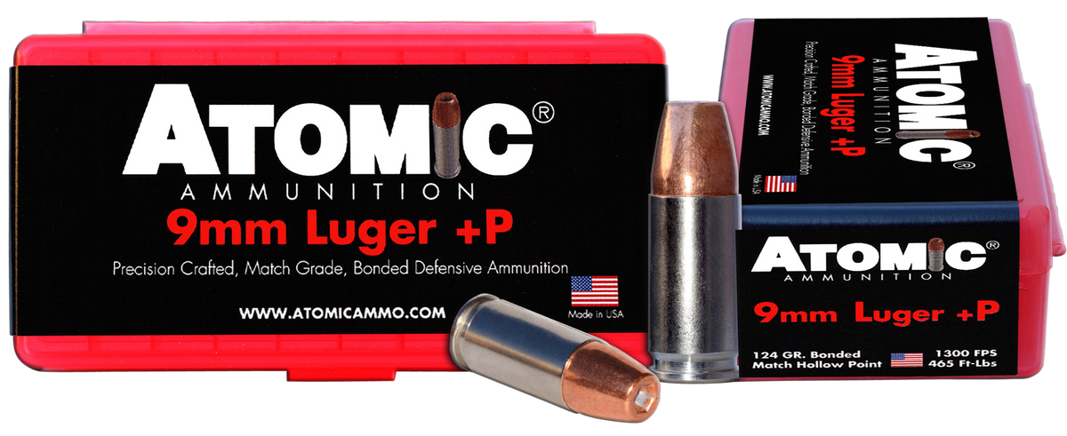 Atomic Precision Craft Match 9mm Luger +P 124gr Bonded Match Hollow Point - Box or Case