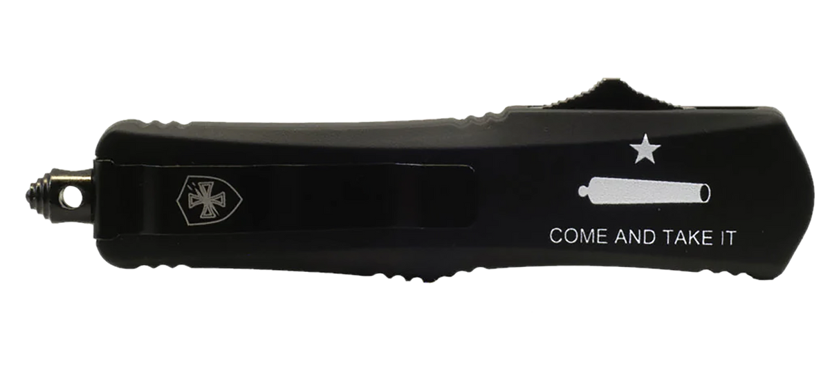 Templar Knife LCATII531 Gen II Come And Take It Small 2.69" OTF Tanto Part Serrated 440C SS Black Oxide 4.31" Black Aluminum Handle Glass Breaker
