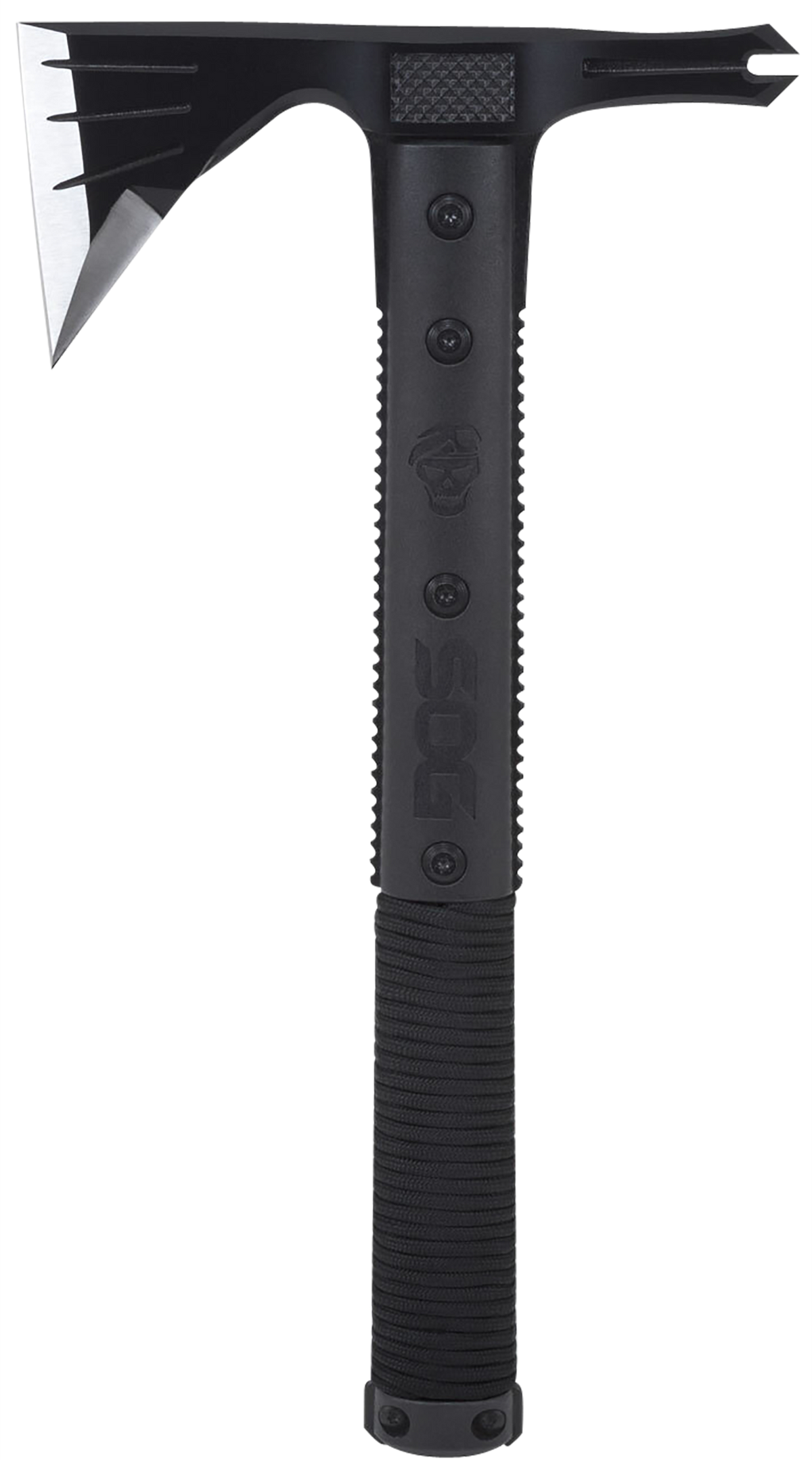 S.O.G Survival Hawk 3" 2Cr13MoV SS Tomahawk 12.10" OAL - Black Oxide w/Reflective Paracord GRN Handle