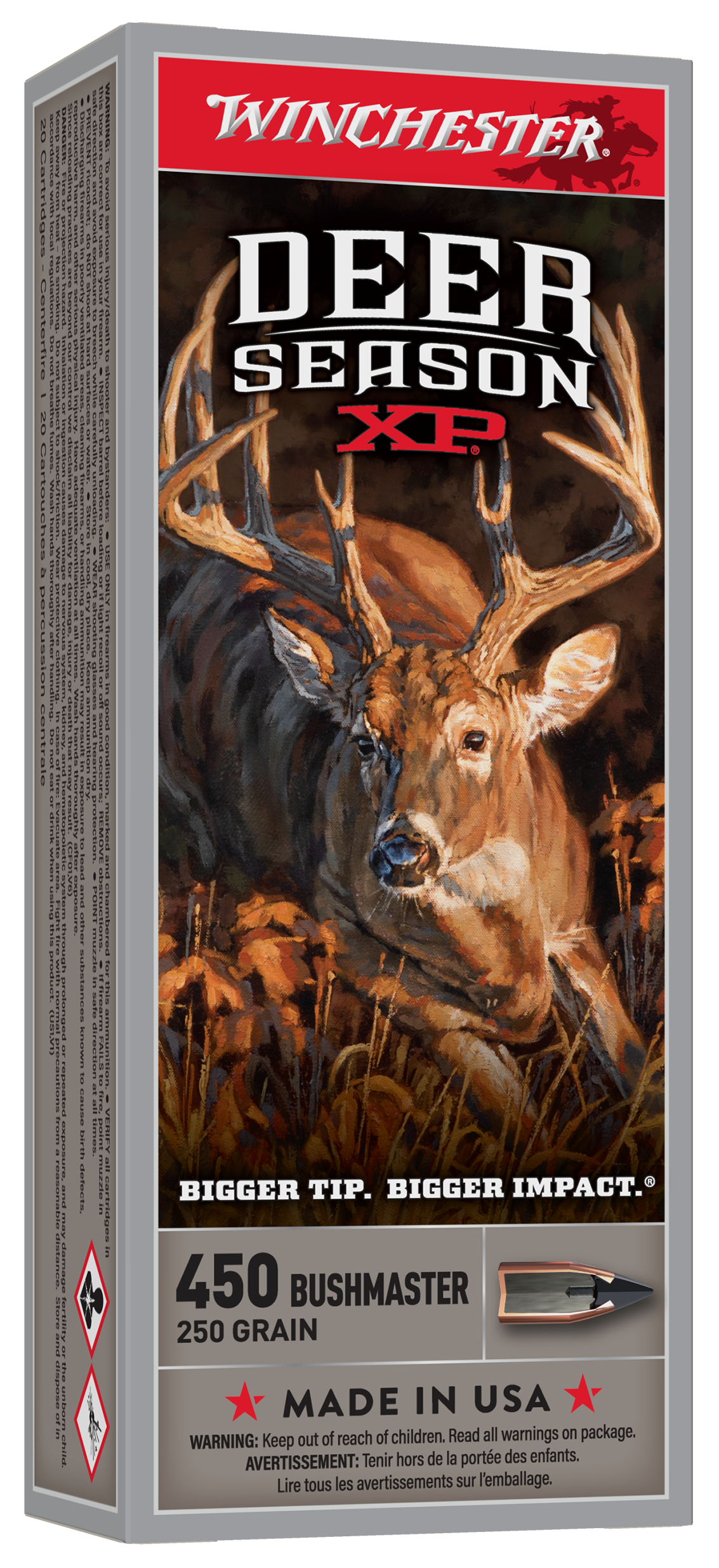 Winchester Ammo Deer Season XP 450 Bushmaster 250gr Extreme Point 20 Rd - Box or Case
