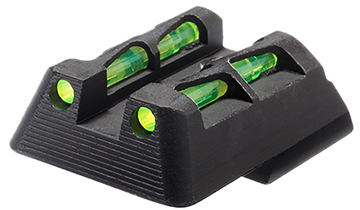 HiViz HKLW11 LiteWave H&K HK45/P30/VP9/VP40 Rear Sight Green/Red Fiber Optic - Black Steel Frame