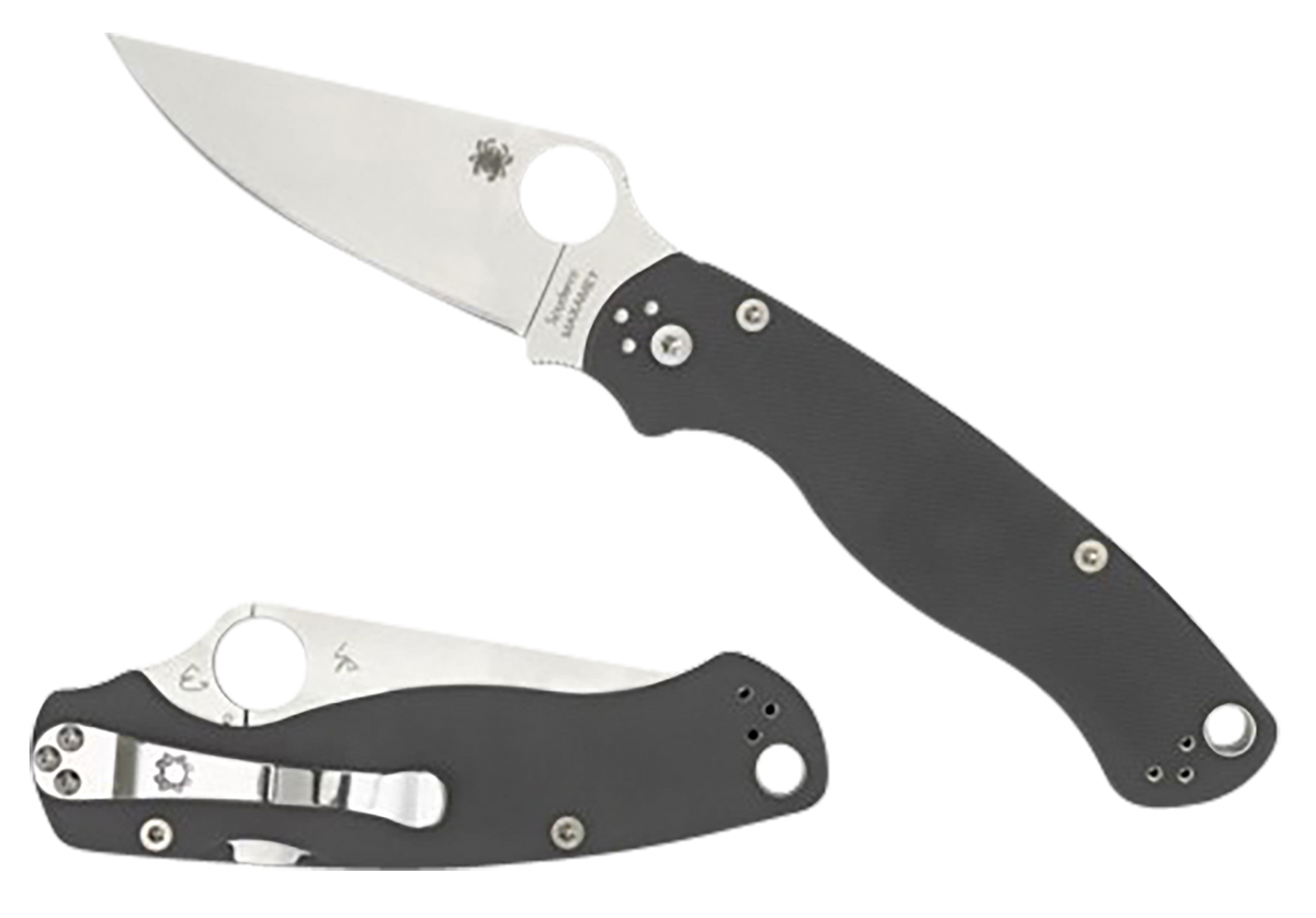 Spyderco Para Military 2 3.47" Maxamet Satin Plain Dark Gray G10 Folding Knife