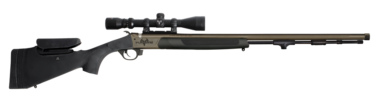 Traditions Pursuit XT Pro 50 Cal 26" Fluted/Threaded Barrel Tungsten Cerakote Muzzleloader w/3.5-10x44mm Scope