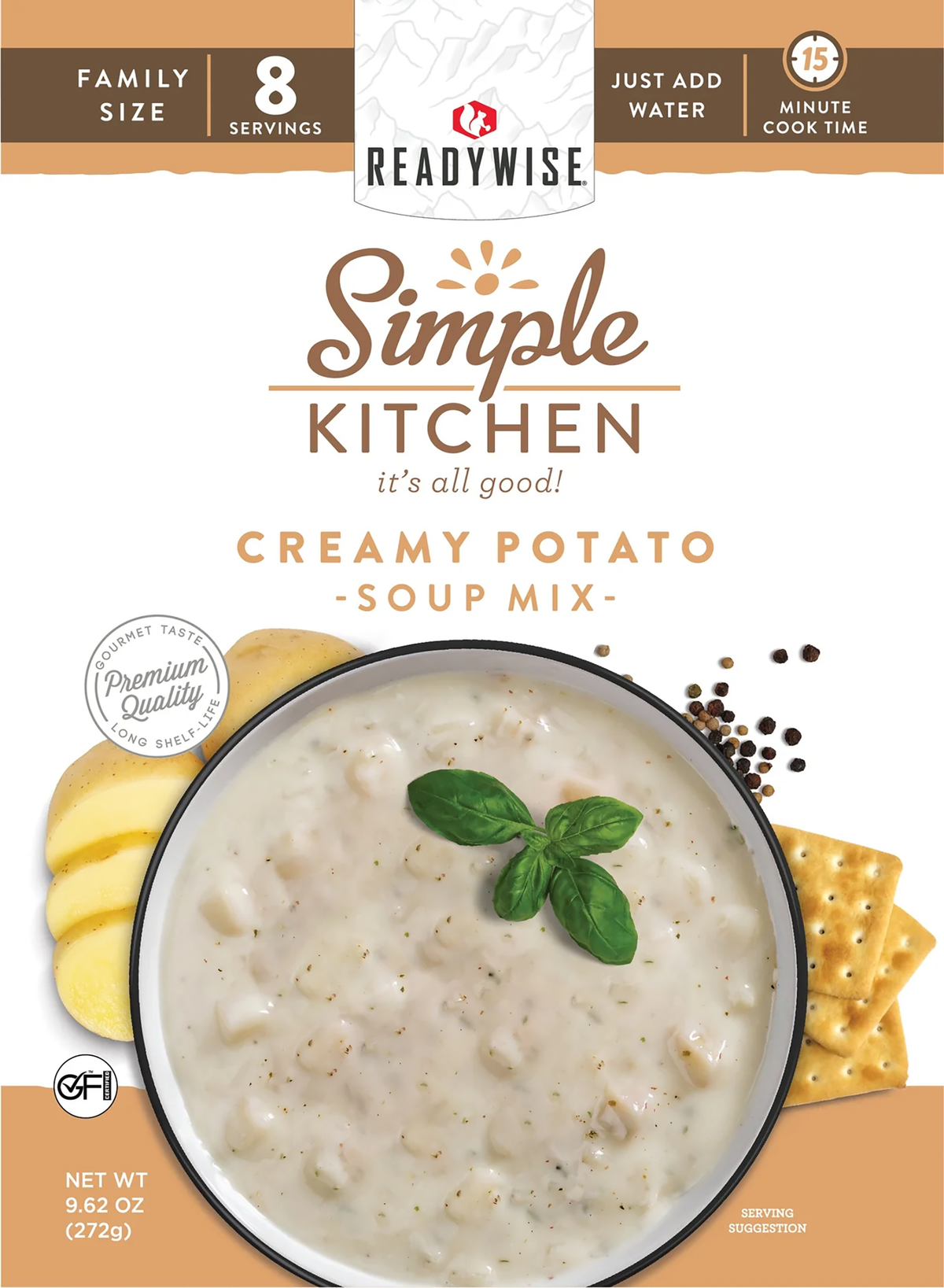 ReadyWise Simple Kitchen Creamy Potato Soup Mix 8 Servings Pouch - 6 Pouch Case