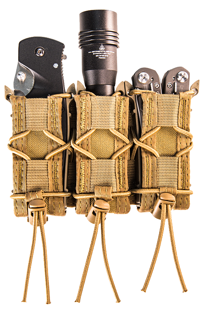 High Speed Gear 11PT03CB TACO Triple Pistol Mag Pouch - Coyote Brown Nylon MOLLE