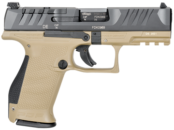 Walther Arms PDP Compact Optic Ready 9mm Luger 4" 15+1 Striker-Fired Pistol - Tan Frame / Black Slide