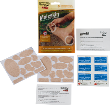 Adventure Medical Kits Moleskin Pre-Cut & Shaped Blister Prevention 22 Shapes