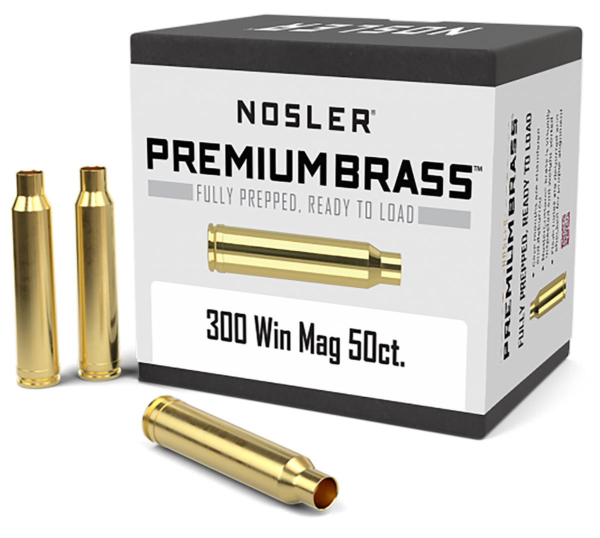 Nosler Premium Brass 300 Winchester Magnum 50/Box Unprimed Rifle Cases