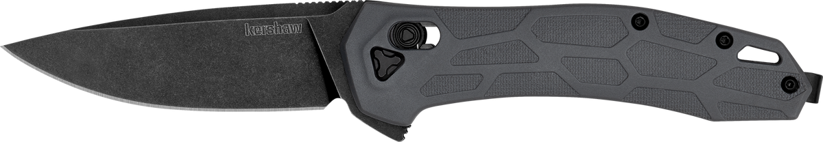Kershaw 2042 Covalent Mid-Size 3.20" Folding Drop Point Plain D2 Steel Black Oxide BlackWash - Gray GFN Handle