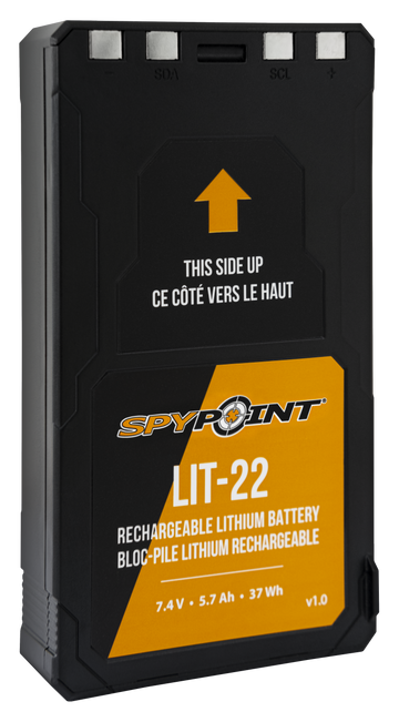 Spypoint LIT-22 Rechargeable Lithium Battery Pack 7.4V 5.4Ah Black