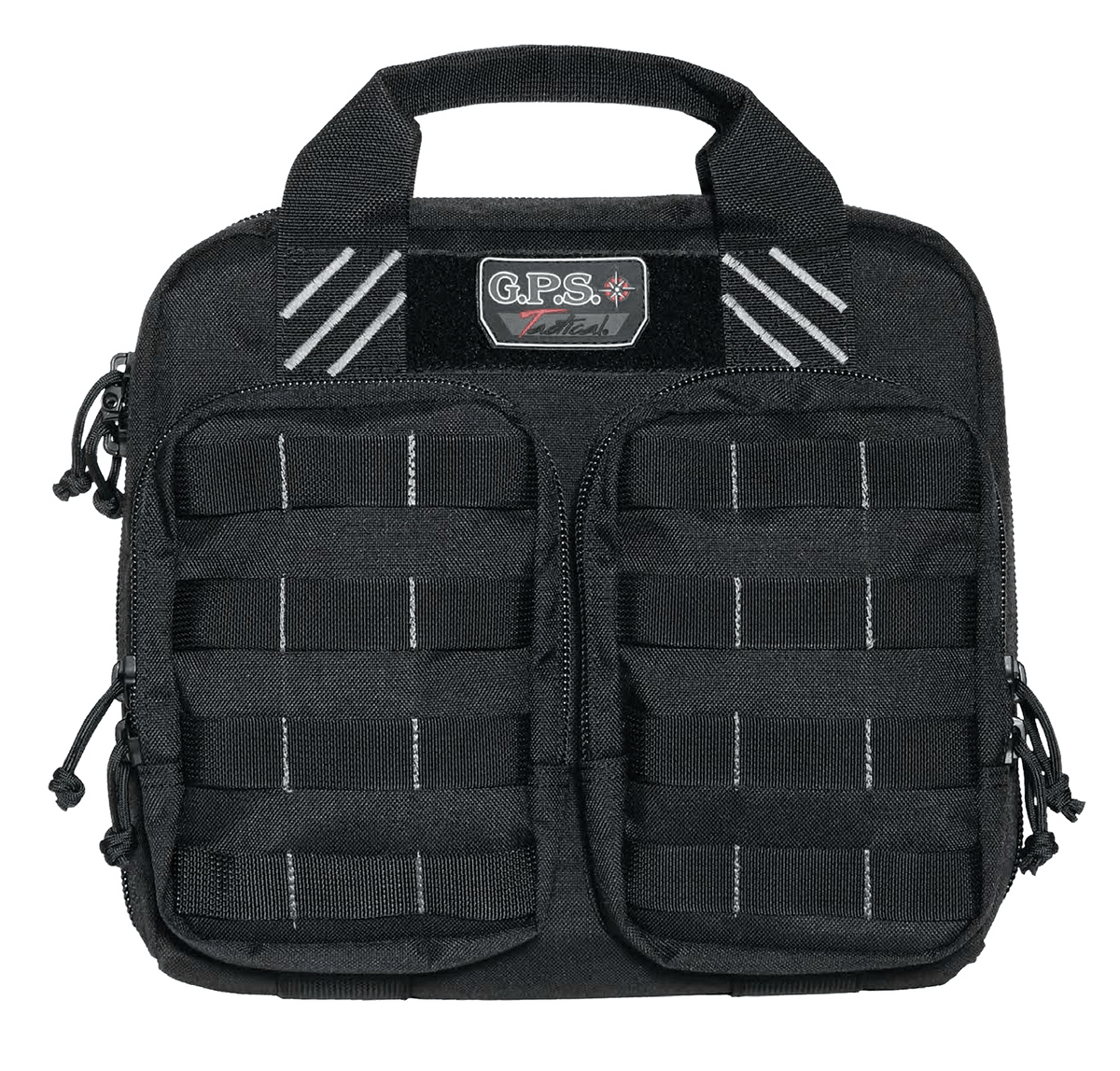 G*Outdoors T1412PCB Tactical Double +2 Pistol Case Black 1000D Nylon Teflon - 4 Handguns