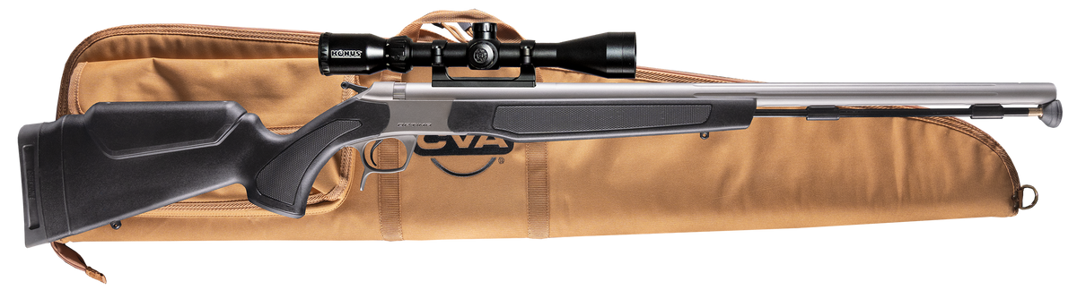 CVA Optima 50 Cal 26" Fluted Stainless Break-Open Muzzleloader - Konus 3-9x40 Scope Package