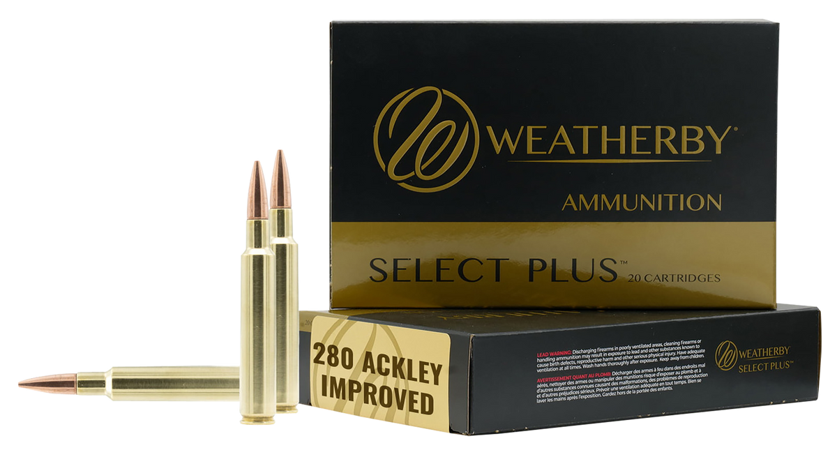 Weatherby Select Plus 280 Ackley Improved 139gr Hammer Custom 20rd - Box or Case