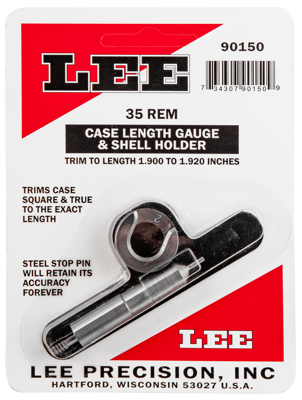 Lee 90150 Case Length Gauge 35 Rem w/ Shell Holder