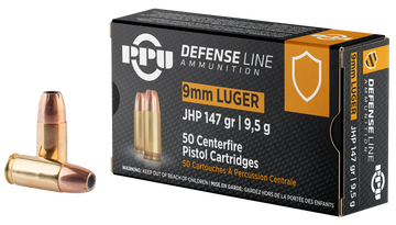 PPU PPD92 Defense 9mm Luger 147 gr JHP - Box or Case