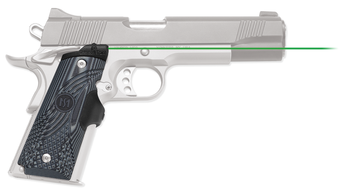 Crimson Trace Lasergrips Master Series 1911 Full-Size Green Laser - Black/Gray G10