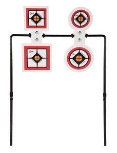 EZ-Aim 15593 Hardrock AR500 Steel Double Spinner Target & Stand .25 in Thick