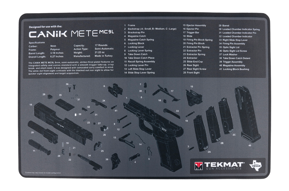 TekMat Canik MC9L 17" x 11" Pistol Cleaning Mat