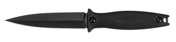 Kershaw Secret Agent 4007 4.4" Fixed Spear Point Plain 8Cr13MoV Black Oxide - Black GFN
