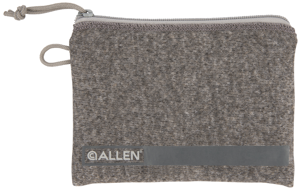 Allen 3625 Pistol Pouch Gray Polyester Lockable Zipper & Fleece Lining 5x7 Interior