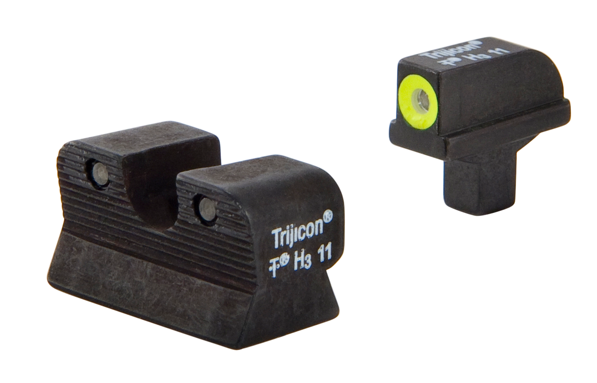 Trijicon HD Night Sights Green Tritium w/Yellow Outline Front / Green Tritium w/Black Outline Rear - Colt 1911