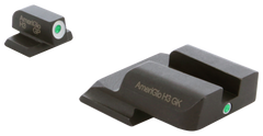 AmeriGlo SW141 i-Dot Night Sight Set for Smith & Wesson M&P Shield - Green Tritium White Outline Front / Green Tritium Rear