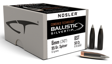 Nosler Ballistic Silvertip 6mm 95gr Spitzer Point 50/Box