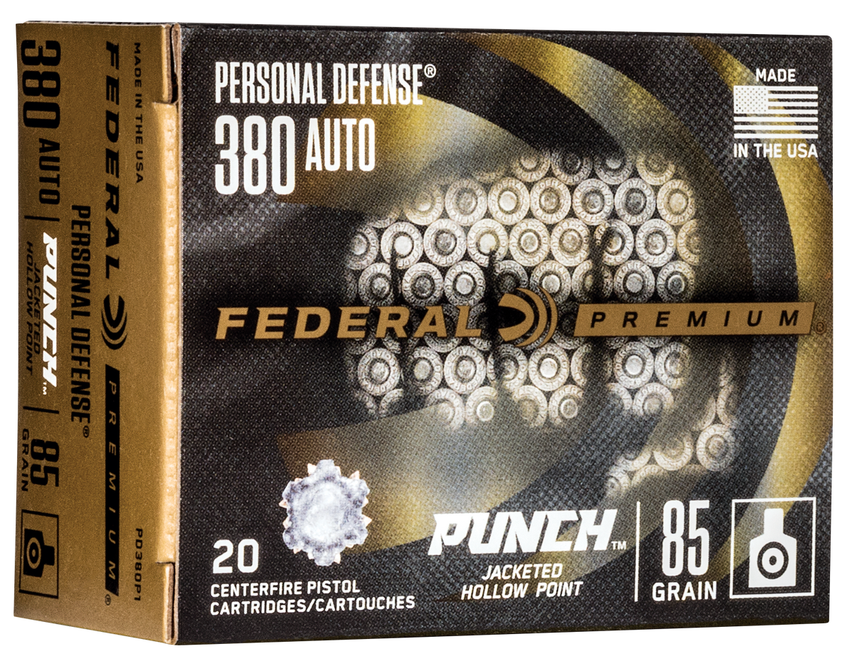 Federal Punch 380 ACP 85gr JHP 20rd - Box or Case