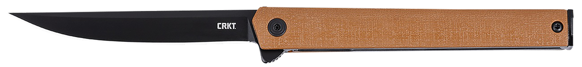 Columbia River CRKT CEO Flipper 3.35" Folding Plain Edge Brown GRN AUS-8