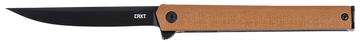 Columbia River CRKT CEO Flipper 3.35" Folding Plain Edge Brown GRN AUS-8
