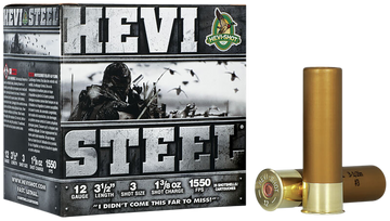 Hevishot HEVI-Steel 12 Gauge 3.5\" 1-3/8 oz 3 Shot 1550 fps - Box or Case