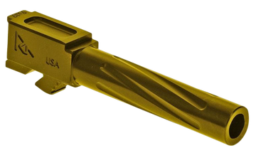 Rival Arms Precision V1 Match Grade 9mm Luger 4.02" Fluted Gold PVD Drop-In Barrel - Glock 19 Gen5